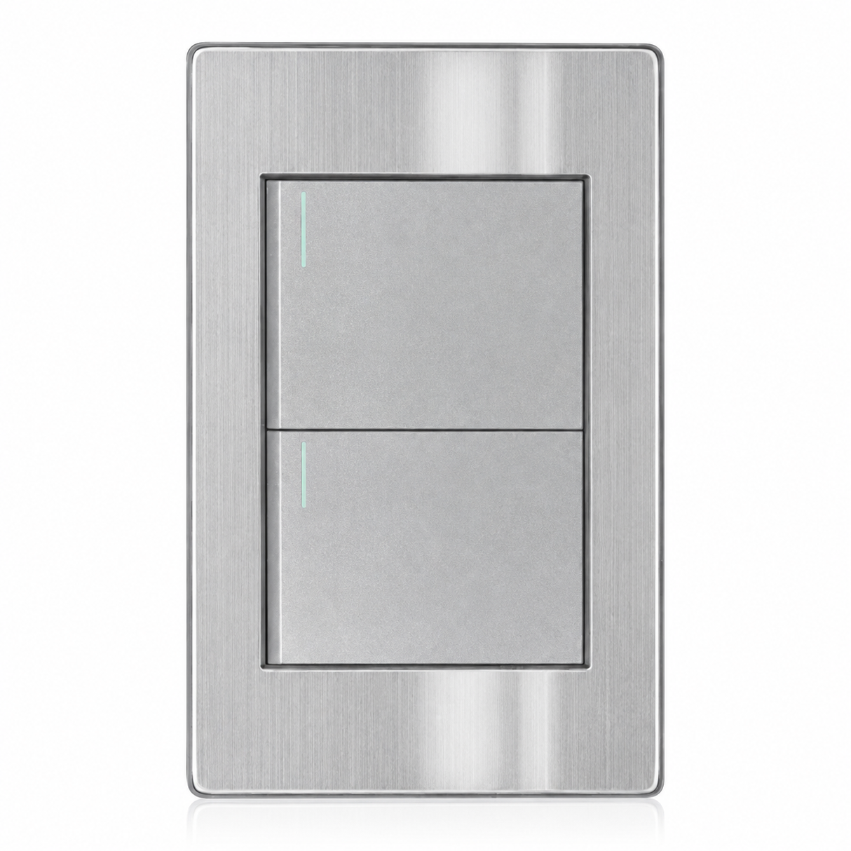 Placa Apagador Doble de 3 Vías con Placa de Acero Inoxidable 15A