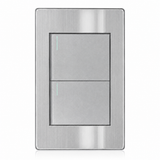 Placa Apagador Doble de 3 Vías con Placa de Acero Inoxidable 15A