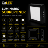Luminario LED Cuadrado de Sobreponer 12W Negro Luz Fría 6500K