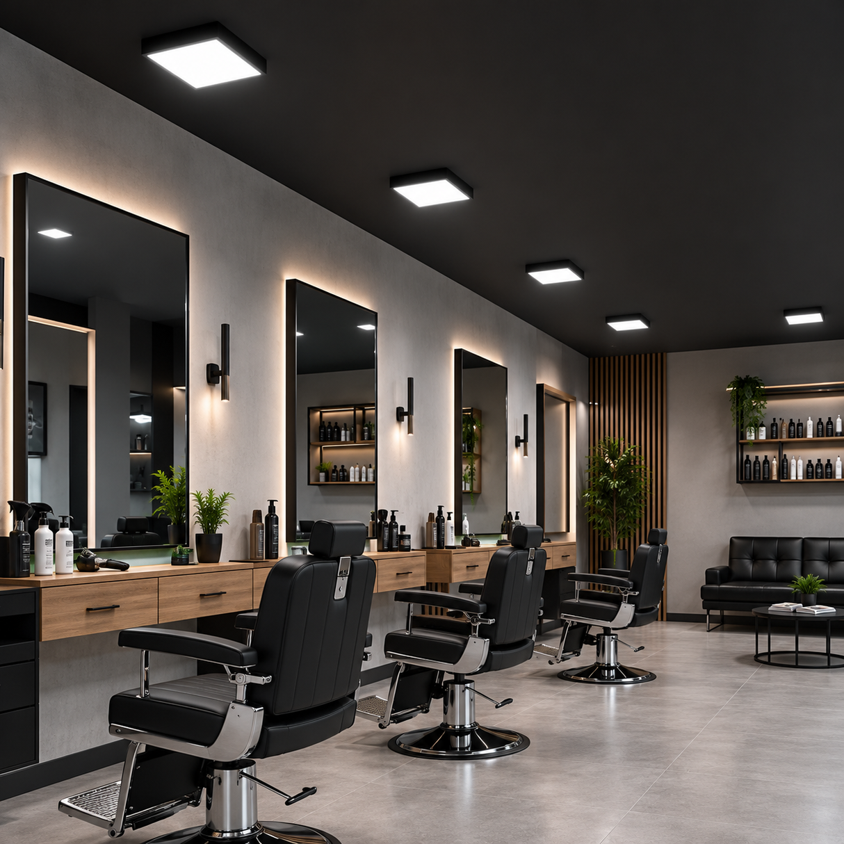 Luminario LED Cuadrado de Sobreponer 12W Negro Luz Fría 6500K