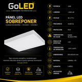 Panel LED Cuadrado de Sobreponer 24W Blanco Frío 6500K
