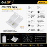 Interconector para Manguera LED RGB Exterior IP65 4 Piezas