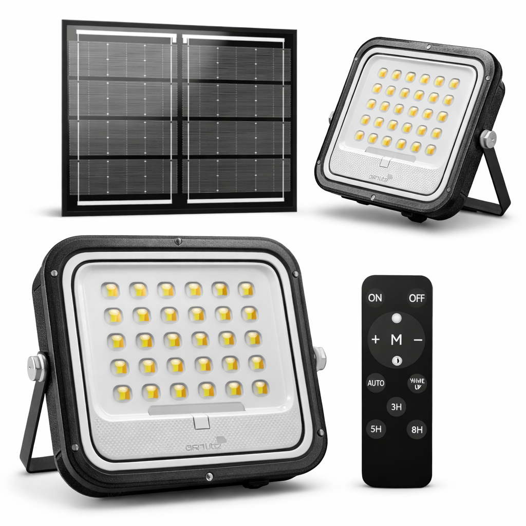 Luminaria LED Solar 450lm IP65 con Panel Externo
