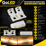 Interconector para Manguera LED Neón IP65 Exterior Kit 2 Pzs