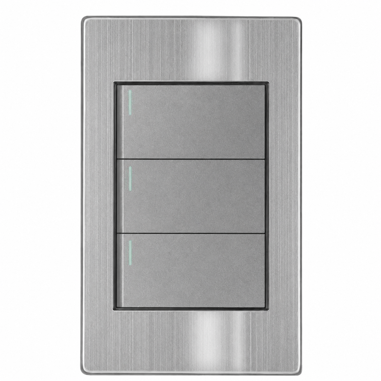 Placa Apagador Triple de Acero Inoxidable 15A para Interior