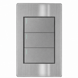 Placa Apagador Triple de Acero Inoxidable 15A para Interior
