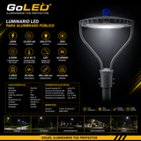 Luminaria LED para Alumbrado Público 100W IP65 con Fotocelda PT-100W