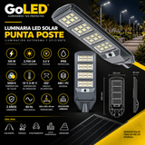 Luminaria Solar LED Urbana 2,700 lm 3CCT IP65 con Sensor