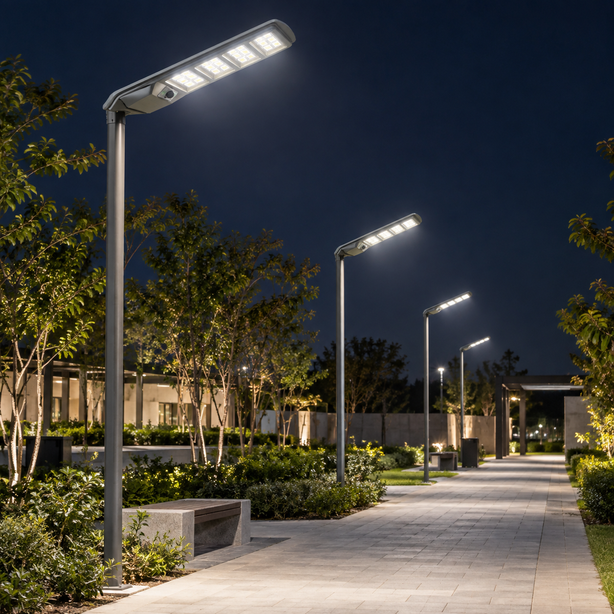 Luminaria Solar LED Urbana 2,700 lm 3CCT IP65 con Sensor