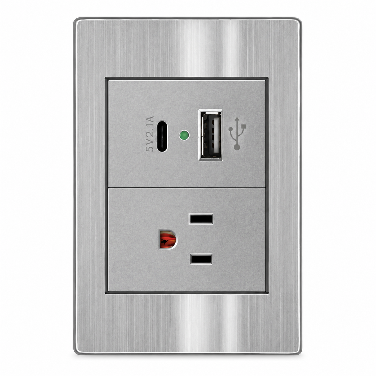 Placa con Contacto y USB Tipo A y C para Interior