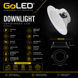 Empotrable LED Downlight LED 7W Luz Fría 6500K para Interiores
