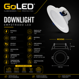 Plafon LED Empotrable DL Blanco 12w