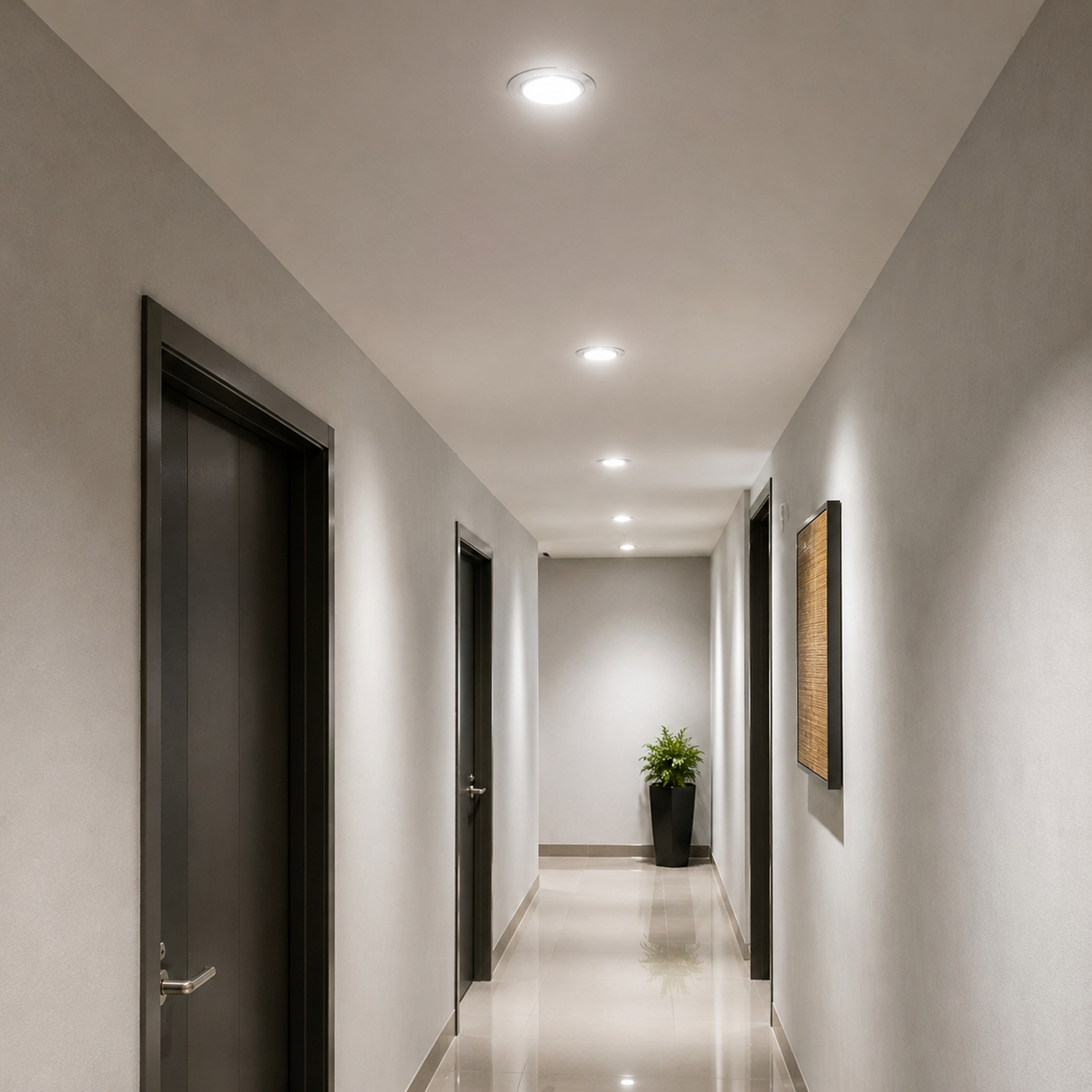 Empotrable LED Downlight 7W 6500K con Aro Satín para Interior