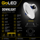 Empotrable LED  Downlight 7W 6500K Plata para Interiores