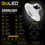 Empotrable LED Downlight 12W 6500K Plata Satín para Interior