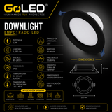 Empotrable LED Downlight 12W 6500K Negro para Interiores