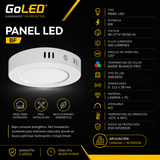 Panel LED Redondo Sobreponer 6W 6500K para Interiores