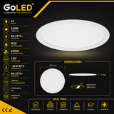 Panel LED Redondo Slim  Blanco Frio 24W 6500K Empotrable para Interiores