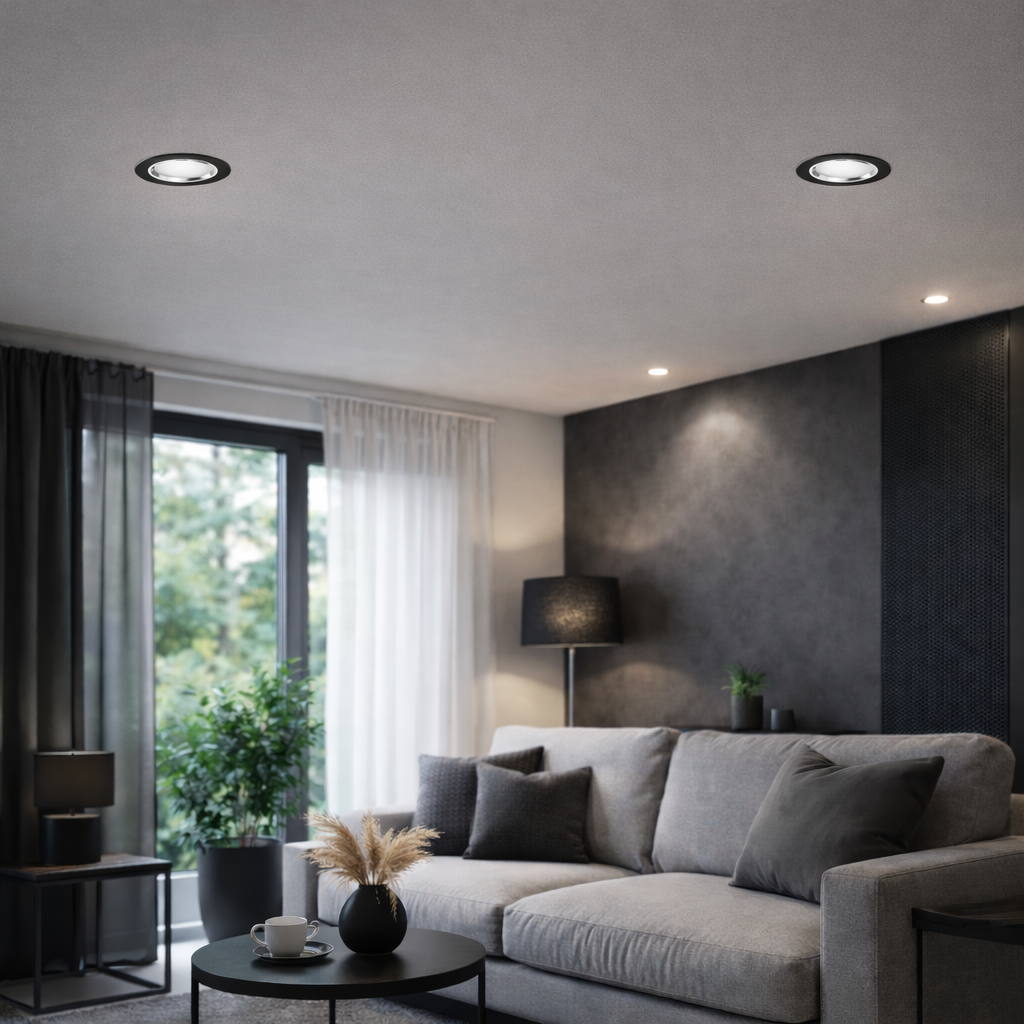 Empotrable Downlight (negro satin) 12w Luz Blanca