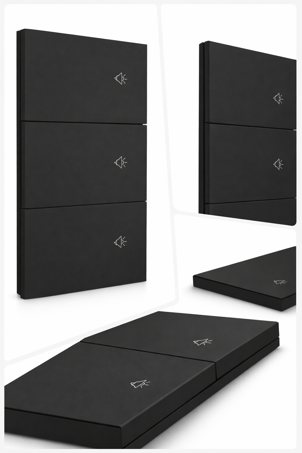 Placa Smart Negra 3 Interruptores WiFi con Voz