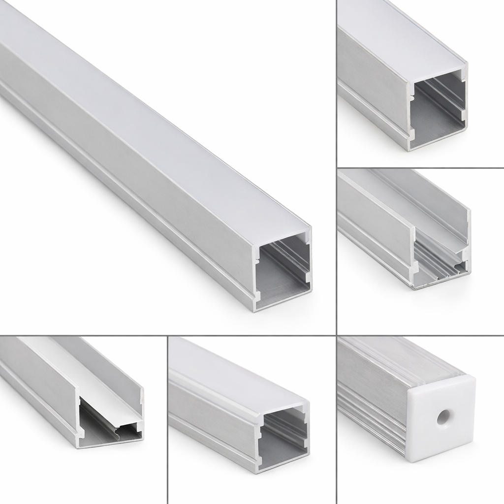 Perfil de Aluminio para Tira LED Empotrable o Sobreponer 3m