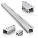 Perfil de Aluminio para Tira LED Empotrable 3m Difusor Opal