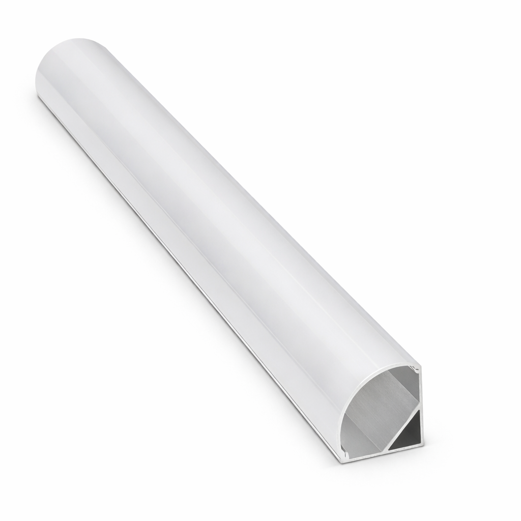 Perfil Esquinero de Aluminio para Tira LED 3m con Difusor Opal