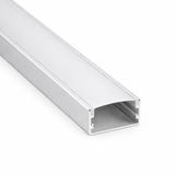 Perfil de Aluminio para Tira LED 3m con Difusor Opalino con Cejita