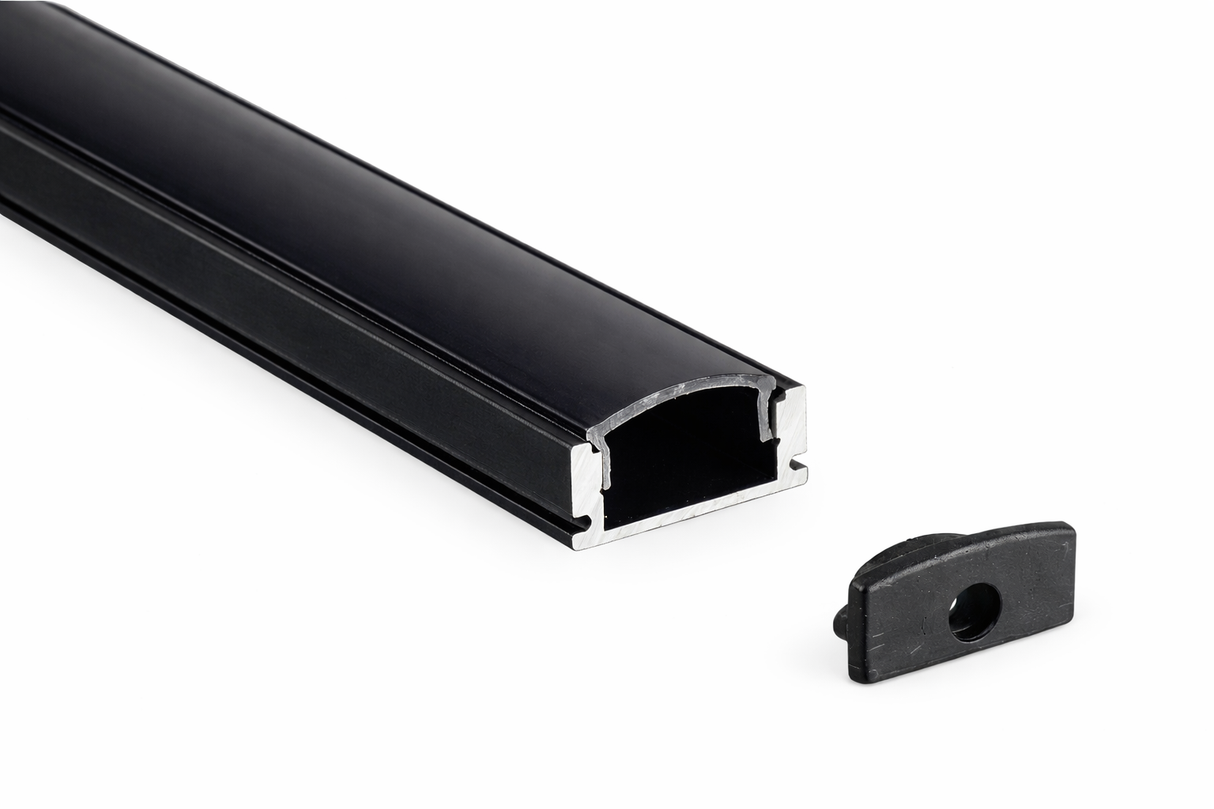 Perfil de Aluminio Empotrable para Tira LED 3m Negro o Aluminio