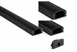 Perfil de Aluminio Empotrable para Tira LED 3m Negro o Aluminio
