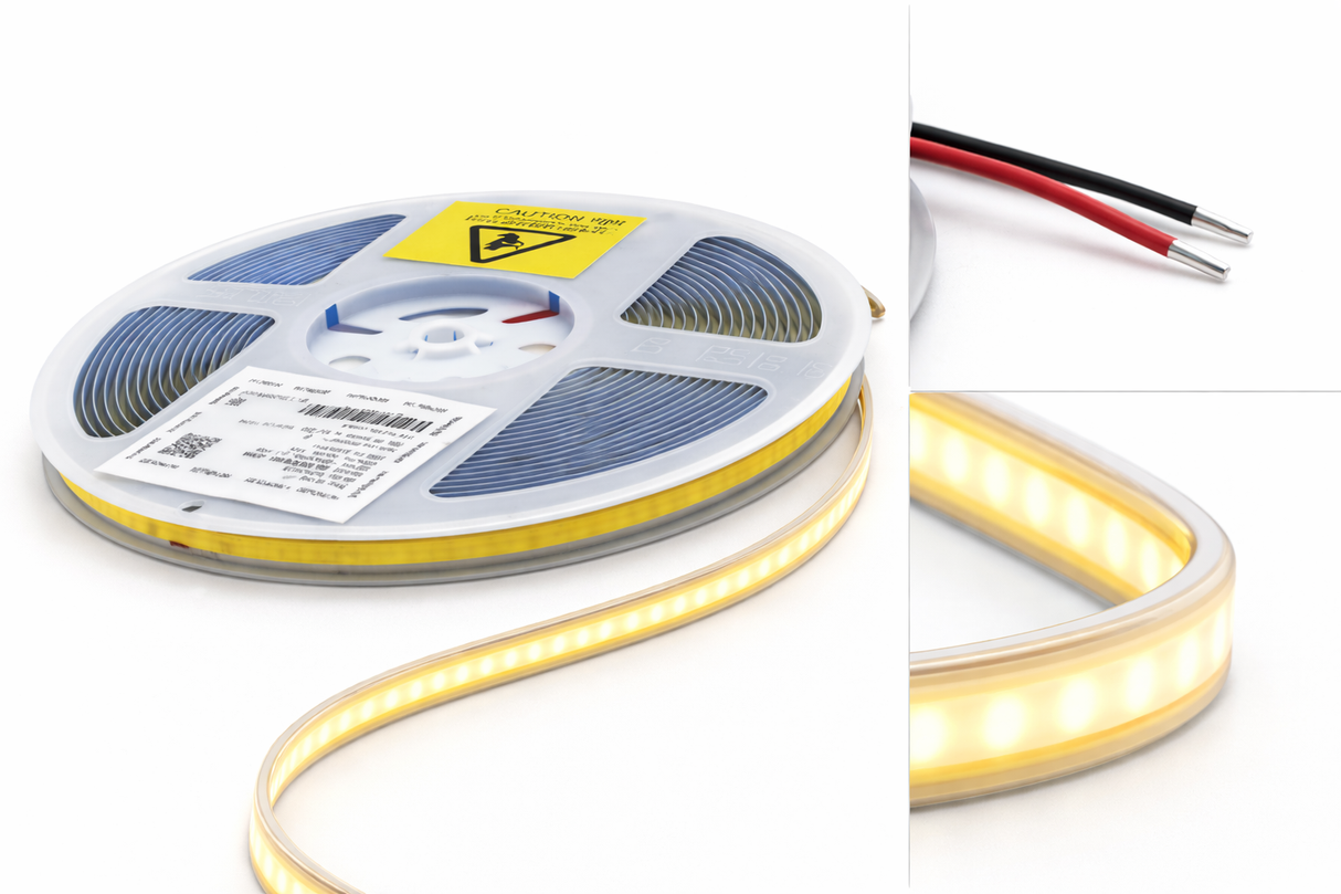 Tira LED COB 24V Luz Cálida 3000K Continua Interior 10m