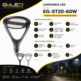 Luminaria LED Urbana Punta de Poste 60W IP66 EG-ST20-60W