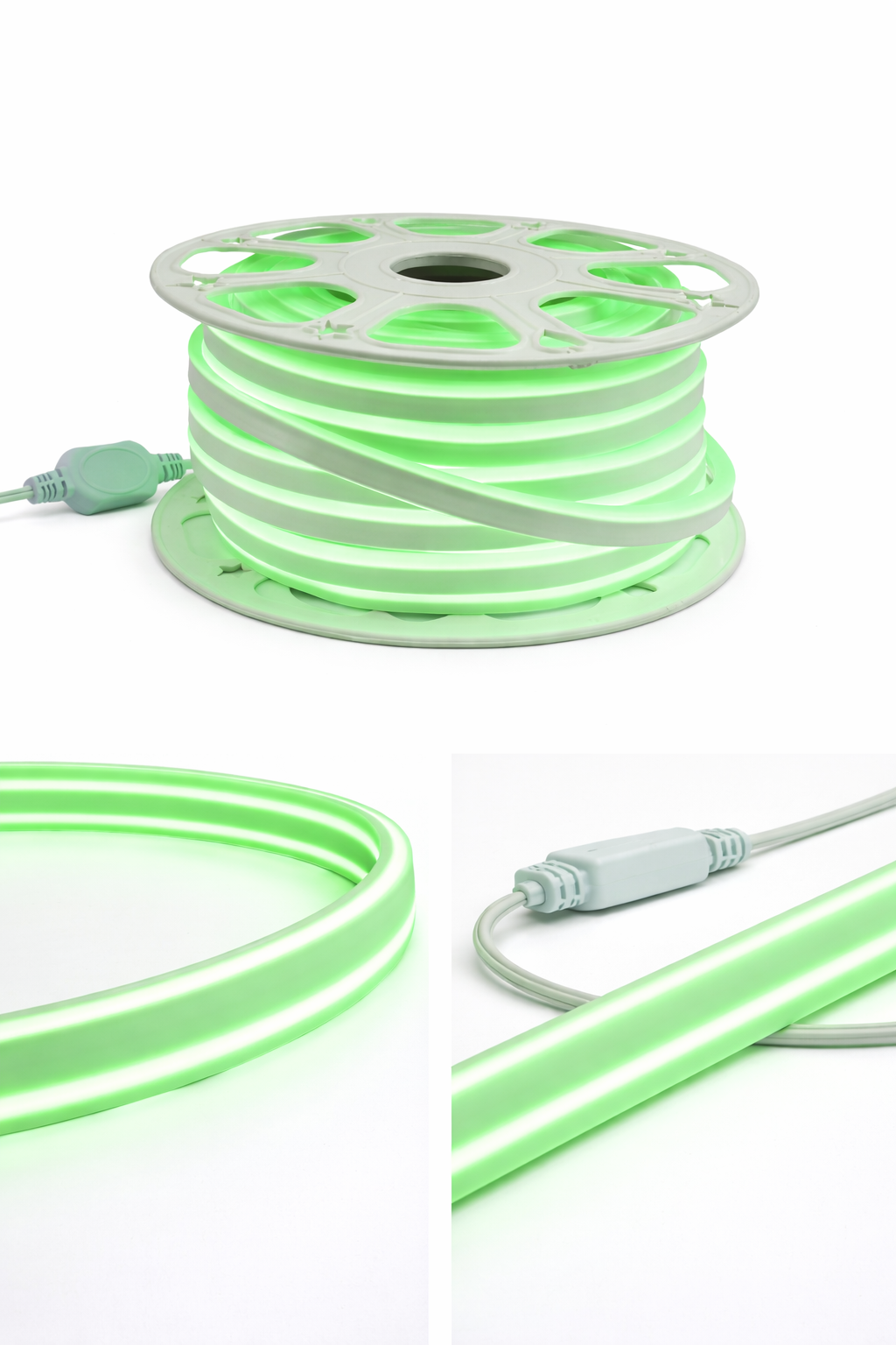 Manguera Neón LED Verde IP65 127V Rollo 25m