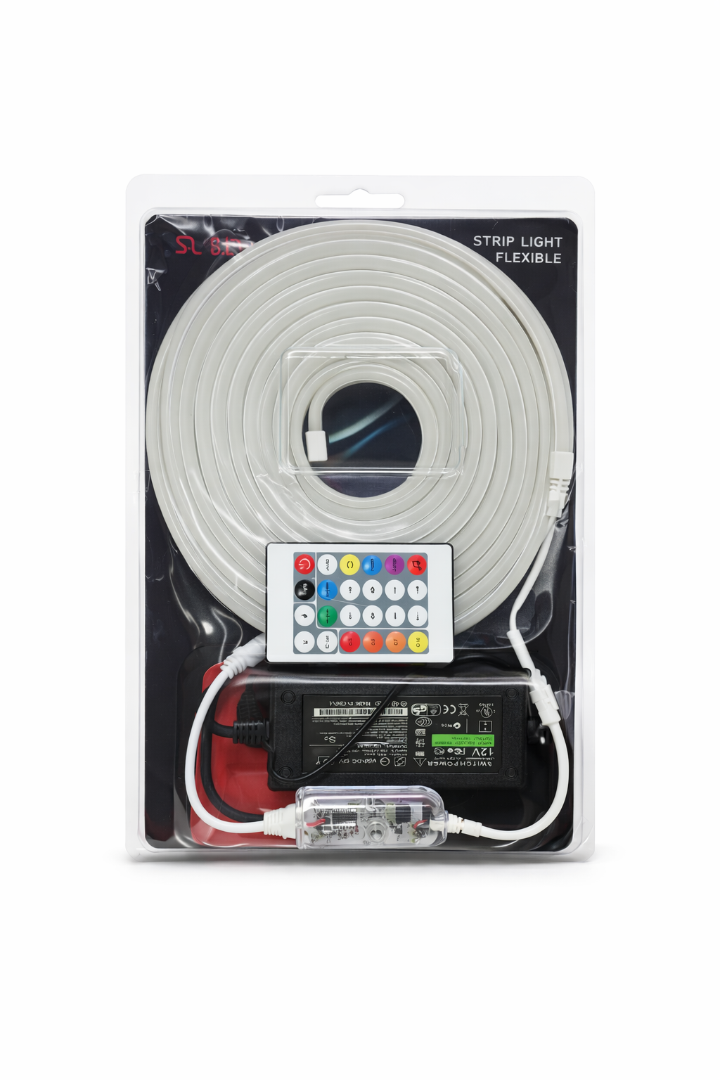 Tira LED Néon Pixel RGB 5 m con Control y Adaptador