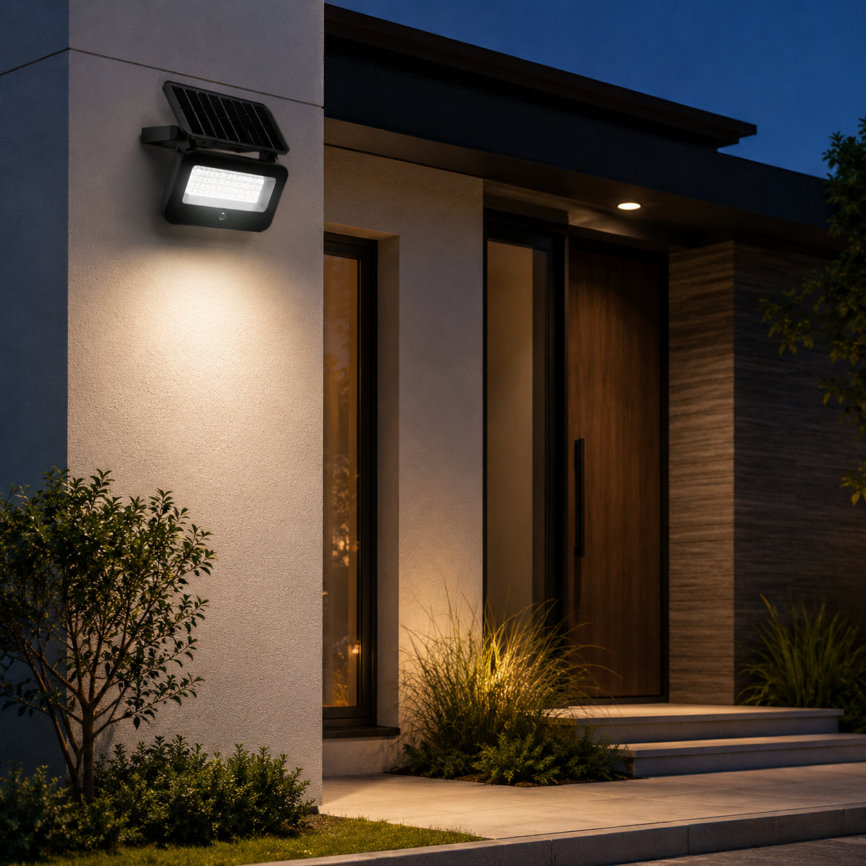 Reflector Solar LED Arbotante CCT con Panel Solar ASL-010