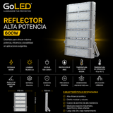 Reflector LED Alta Potencia 600W IP65 78000 lm CTNW-600W