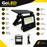 Reflector Solar LED 1200 lm 3 Tonos con Sensor de Movimiento