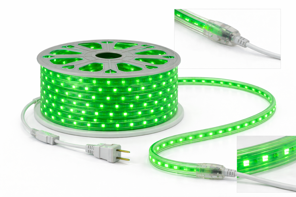 Manguera LED SMD 2835 Verde IP65 Rollo 25m