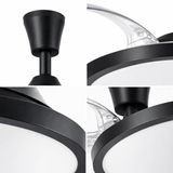 Ventilador de Techo LED Retráctil 42” Negro Mate con Control Remoto