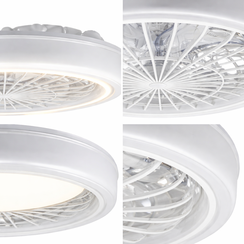 Ventilador de Techo LED Compacto 18.5” Blanco con Control Remoto