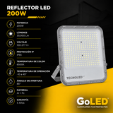 Reflector LED Industrial 200W IP65 Alta Potencia Exterior
