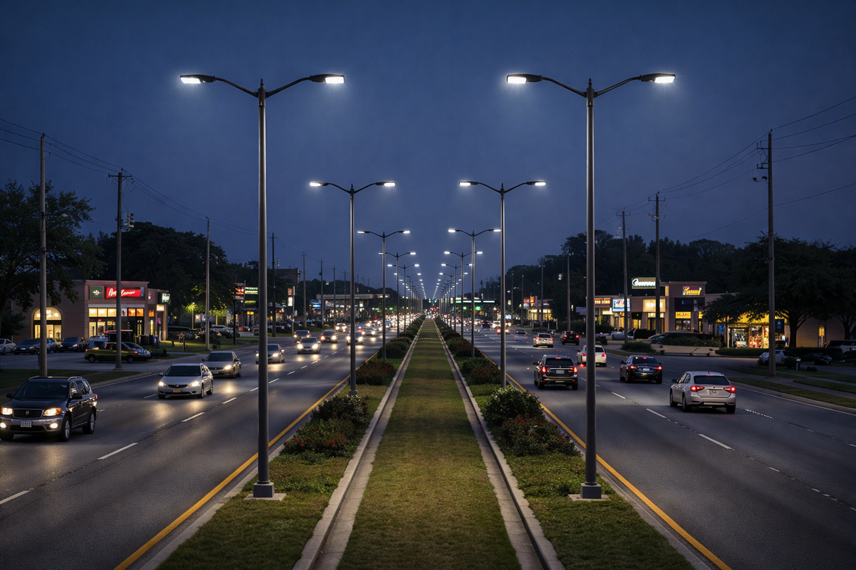 Luminaria para vialidad con fotocelda de 150w luz blanca