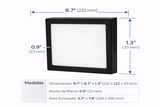Luminario LED Sobreponer Cuadrado 18w Negro 6500K