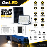 Luminaria LED Solar 2300 Lúmenes con Panel Externo 6500K IP65 – Artlite ASL-002