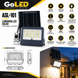 Reflector LED Solar 420 Lúmenes con Panel Externo y Control Remoto 6500K IP65 – Artlite ASL-101