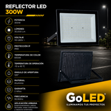 Reflector LED Exterior 300W IP65 Luz Blanca 6500K