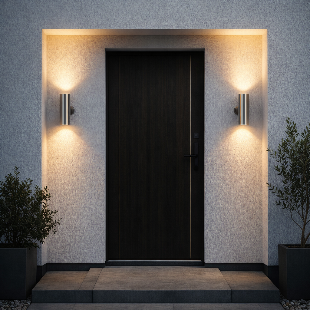 Luminaria de Pared Cilíndrica Doble ADE-013 | Iluminación Decorativa para Exteriores