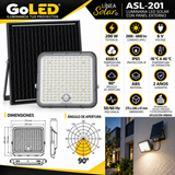 Reflector LED Solar 200W con Sensor PIR Exterior ASL-201