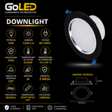 Empotrable LED Downlight 12W Negro con Aro Satín para Interior Luz Blanca