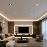Empotrable LED Downlight 12W Negro con Aro Satín para Interior Luz Blanca